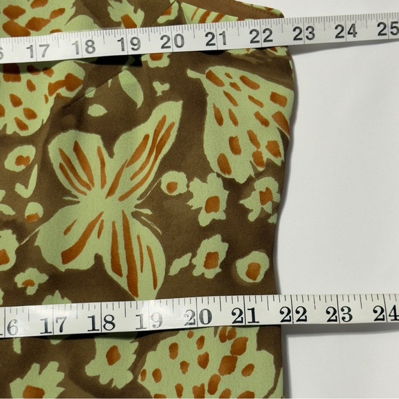 NEW j.h. collectibles Floral & Butterflies 16W Green Brown Maxi Dress ~ Perfect - Picture 5 of 9